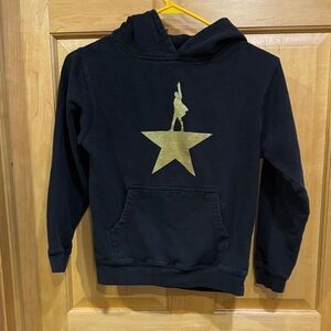 Hamilton Kids Black Hoodie with Gold Star Design size M